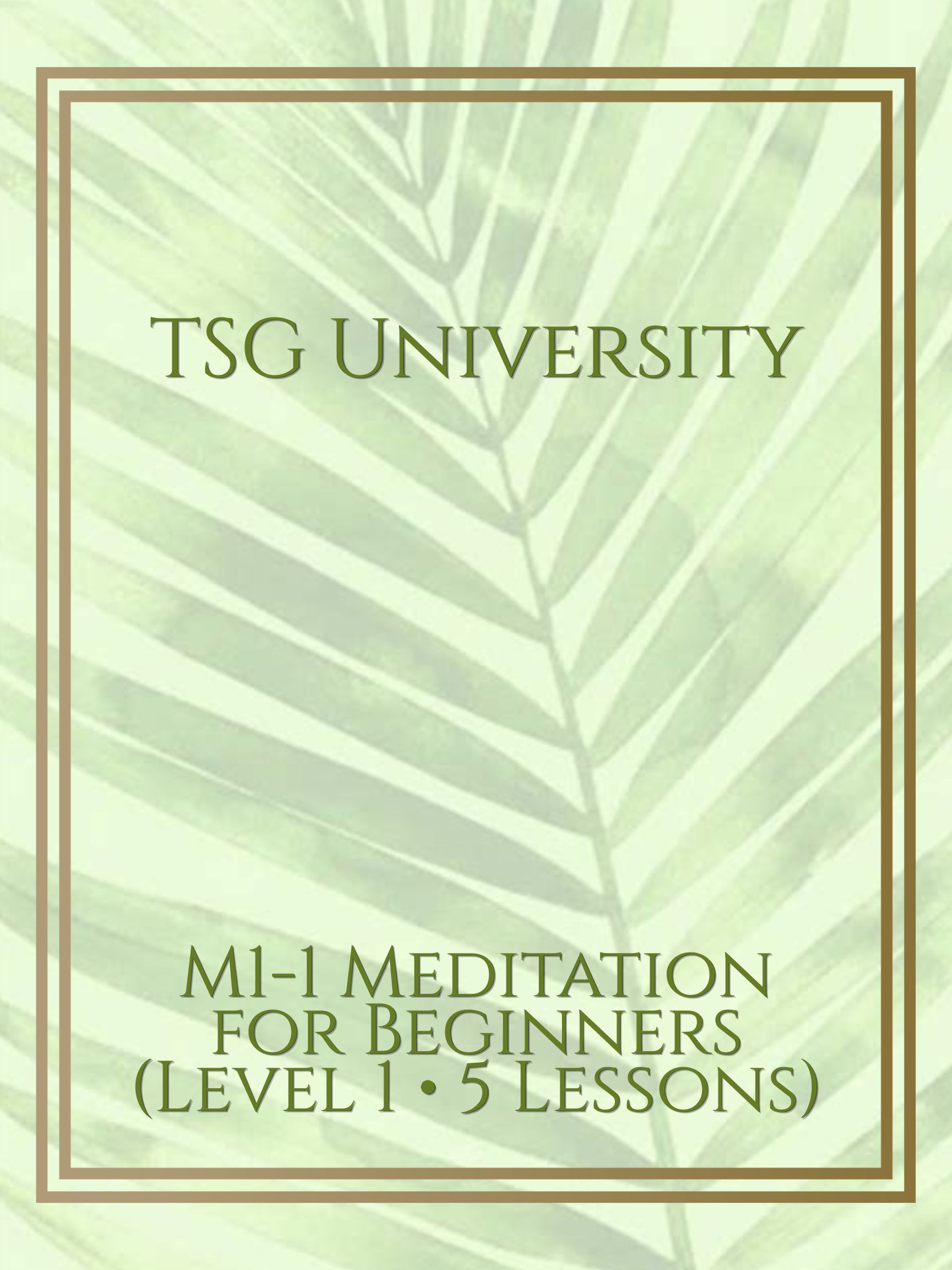 M1-1 Meditation for Beginners (Level 1 • 5 Lessons)
